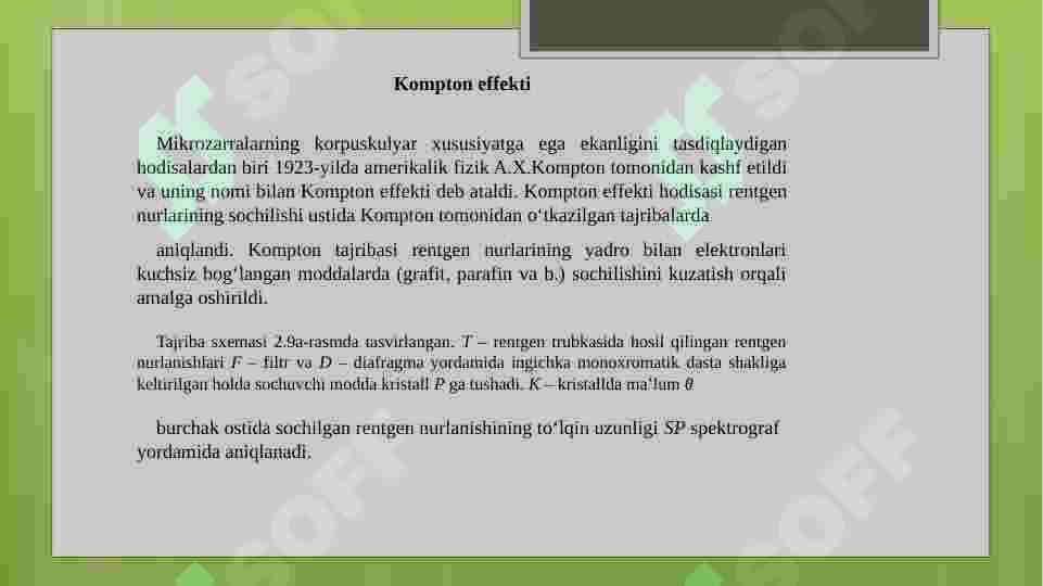 KOMPTON EFFEKTI VA TEPKI ELEKTRONLARI 2