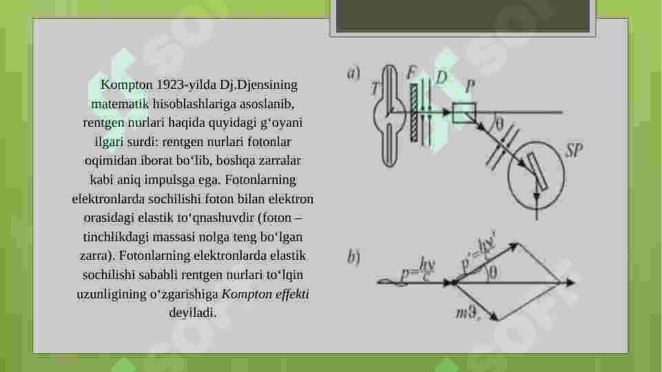 KOMPTON EFFEKTI VA TEPKI ELEKTRONLARI 3