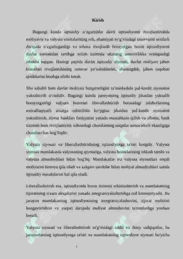 Valyuta siyosati va liberallashtirishning iqtisodiyotga ta'siri 2