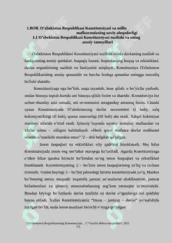 O'zbekiston Respublikasi Konstitutsiyasi va milliy mafkuraning uzviy aloqadorligi 6