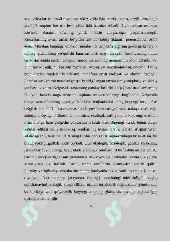 EKOLOGIK MUHIT BUZILISHINING ASOSIY OMILLARI 6