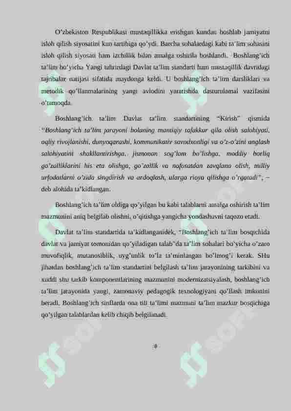 Boshlang’ich sinflarda “Gap” mavzusini o’rgatish metodikasi 8