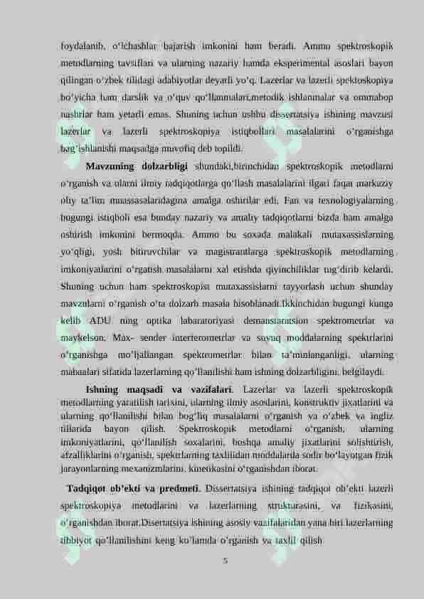 Lazerlar va lazerli spektroskopiya istiqbollari 5