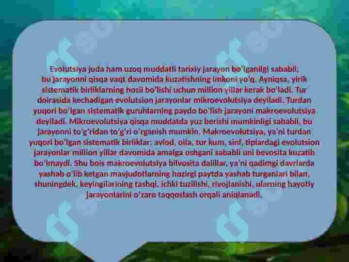makroevolutsiyaning asosiy qonuniyatlari 2