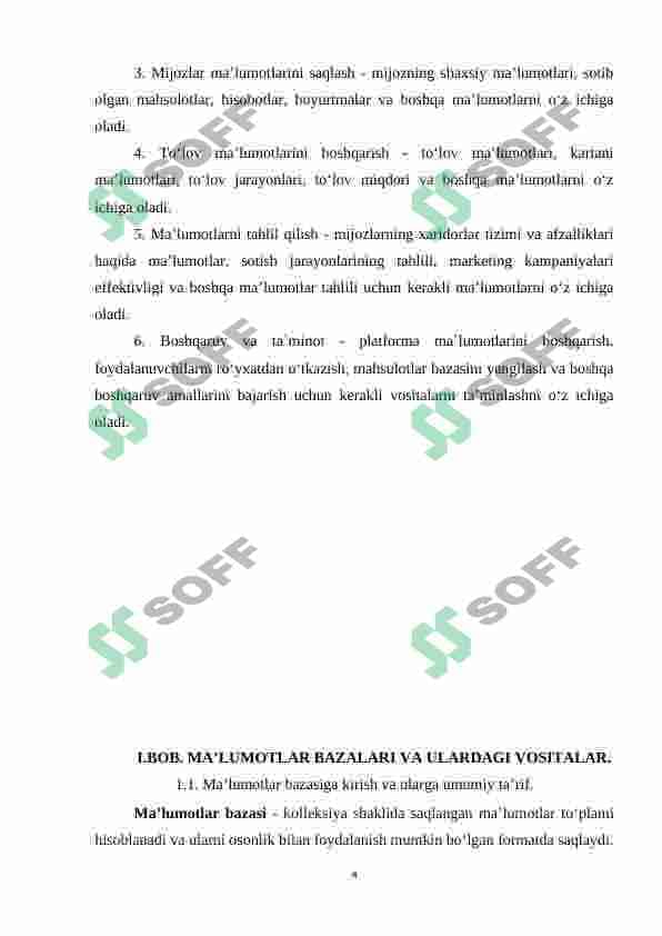 Elektron tijorat ma'lumotlar bazasini loyihalash 5