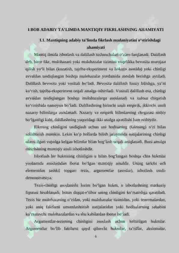 O‘quvchilarni mantiqiy fikrlashga o‘rgatishda savol va topshiriqlarning roli 6