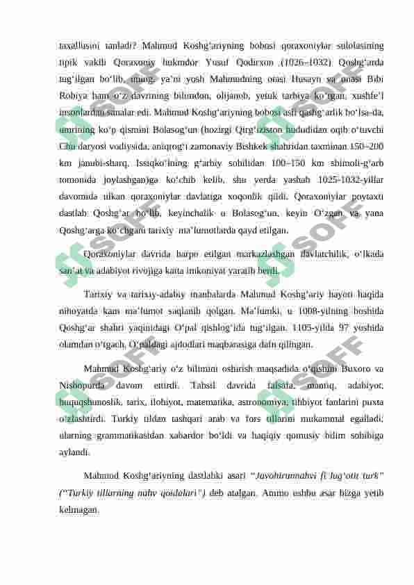 MAXMUD QOSHG‘ARIYNING IJTIMOIY BILIMLAR RIVOJIGA QO‘SHGAN HISSASI 2