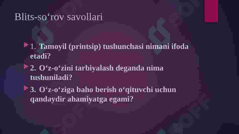 O'z o'zini tarbiyalash va o'z ustida ishlash pedagogik tajribani to'plash tizimlari 4