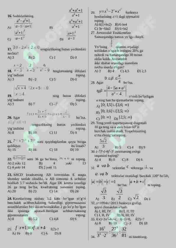 matematika test 2