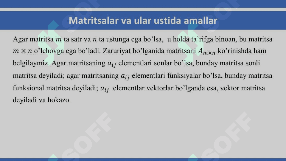 Matritsalar va ular ustida amallar 4