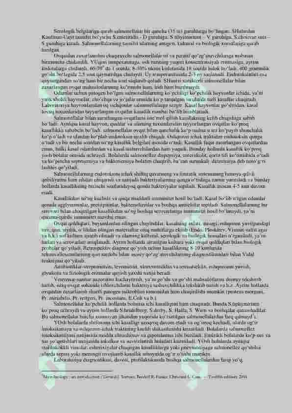Yuqumli ichak kasalliklari-ichak tayoqchalari. Ovqatdan zaharlanishni keltirib chiqaruvchi mikroorganizmlar: salmonelyoz, botulizm 4