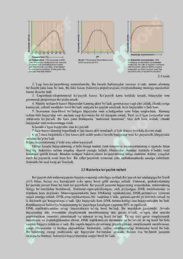 Bakteriyalarning fiziologiyasi: nafas olishi, oziqlanishi,Osishi kopayishi. Oziq muhitlari. 4