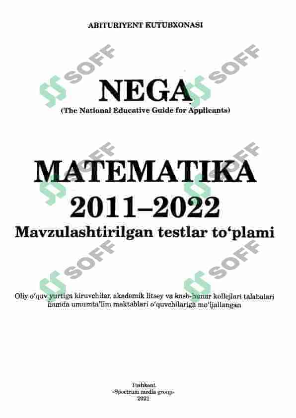 2011-2022 matematikadan mavzulashtirilgan testlar to'plami 2