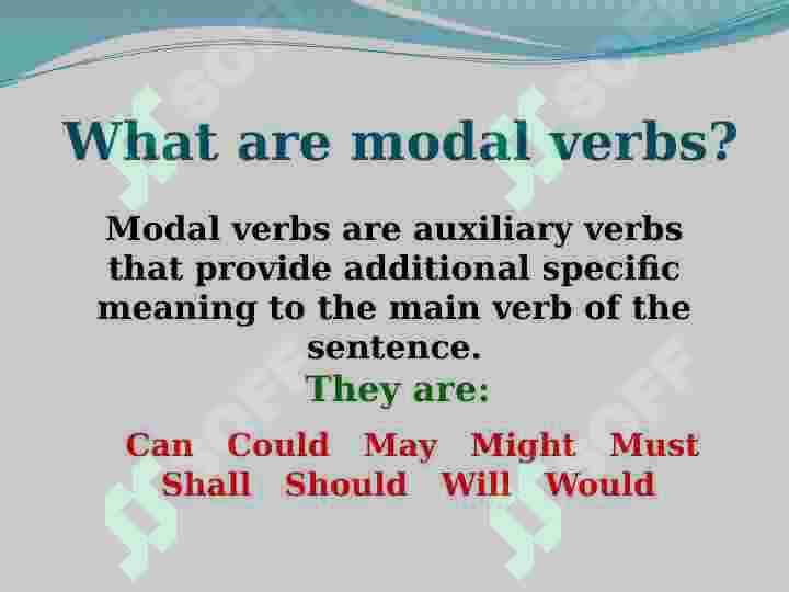 Modal verbs Modal fe'llar 2
