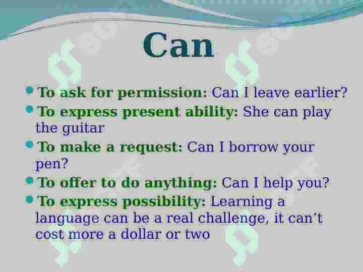 Modal verbs Modal fe'llar 6