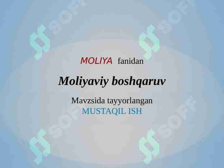 Moliyaviy boshqaruv