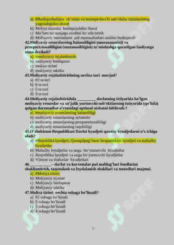 moliya test 7