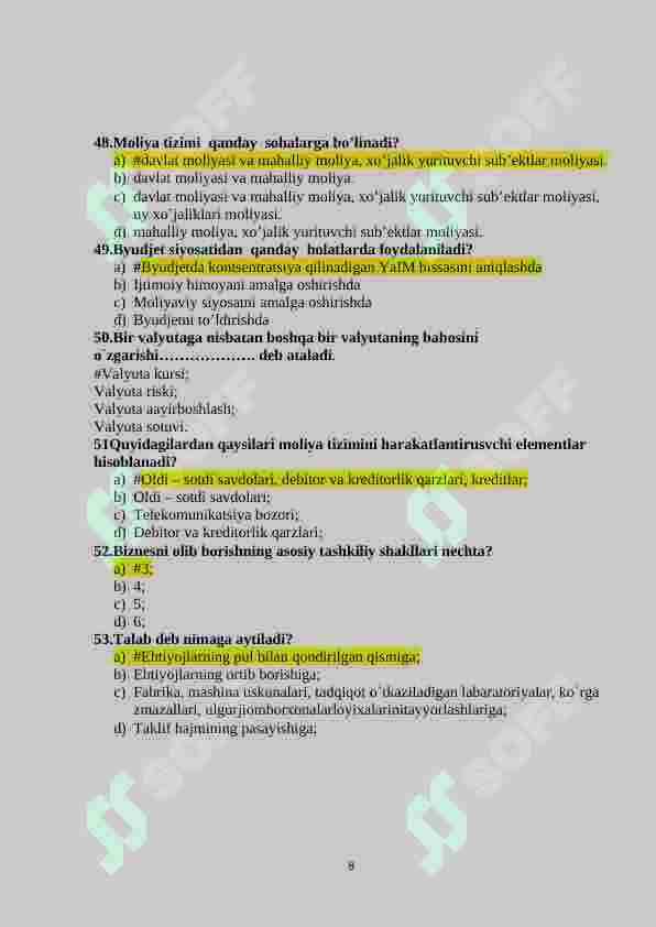 moliya test 8