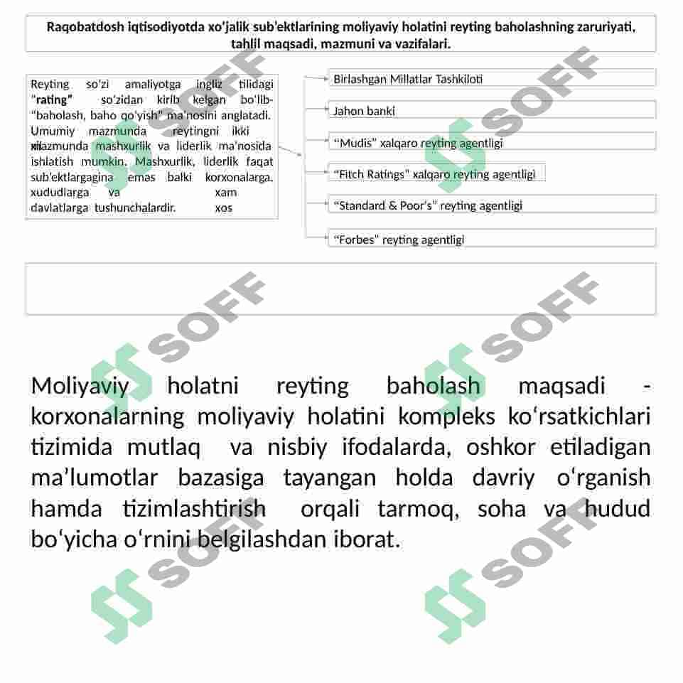 Moliyaviy hisobotlar va ularning korxona faoliyatini baholashda tutgan o’rni. 2