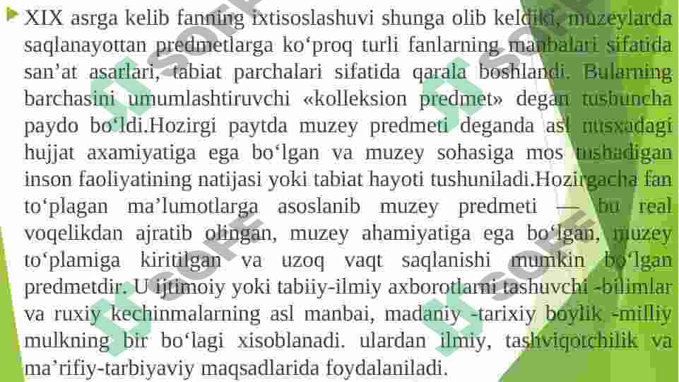 MUZEYSHUNOSLIK FANIGA KIRISH. FANNING PREDMETI, MAQSADI VA  VAZIFALARI. 8
