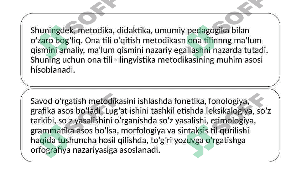 Ona tili o’qitish tamoyillari, ona tili o’qish metodikasi fanining boshqa fanlar bilan aloqadorligi 4