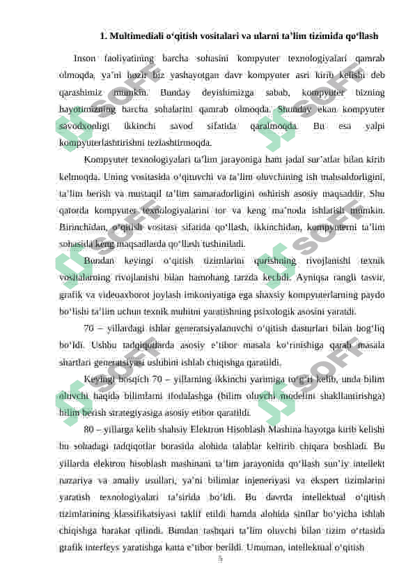 Multimedia tizimlari va texnologiyalari fanining taqdimotlar tayyorlashda qo'llaniladigan amaliy dasturiy paketlar mavzusida elektron sahifa yaratish 5