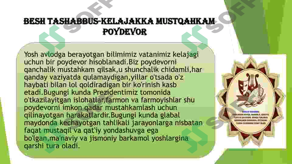Beshta tashabbus va uning yuksak manaviy madaniyatini taminlashdagi òrni 2