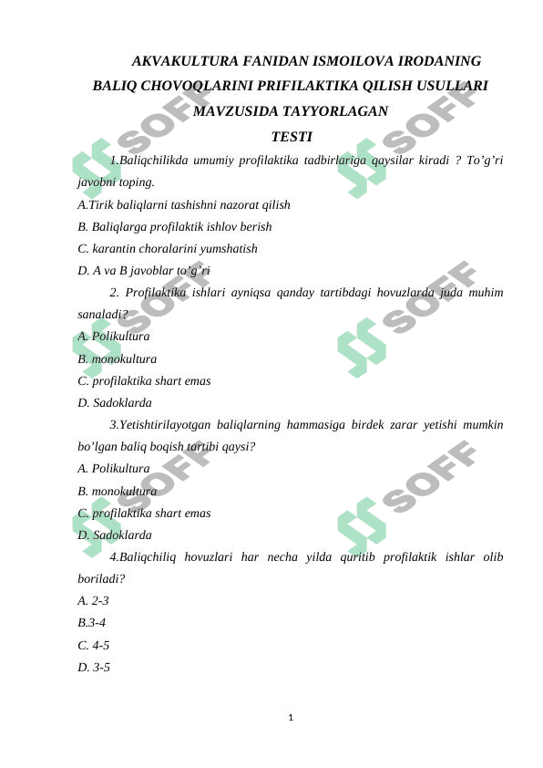 BALIQ CHOVOQLARINI PROFILAKTIKA QILISH USULLARI 1