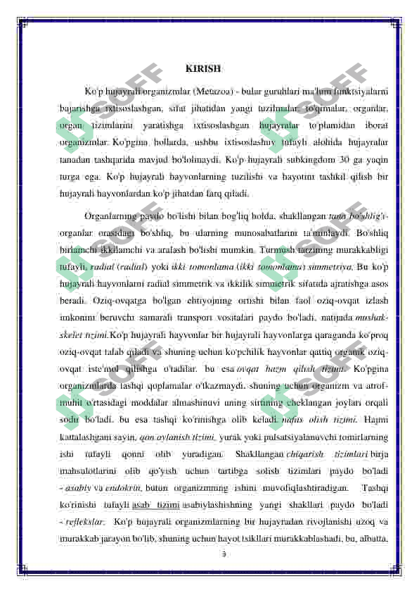 Ko'p hujayrali hayvonlarning kelib chiqish nazariyalari 3