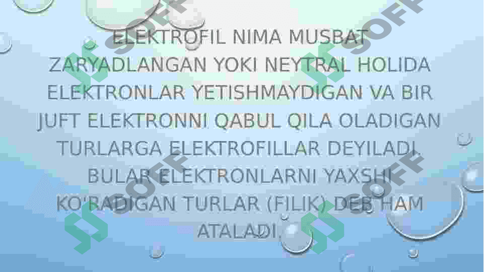 Elektrafil almashinish reaksiyalari 3