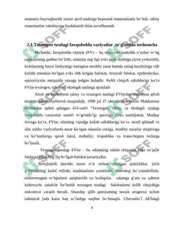 texnogen tusdagi favqulodda vaziyatlar 8