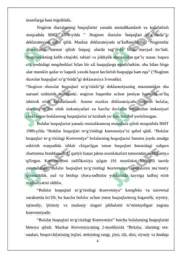 Inklyuziv ta’limning huquqiy asoslarini xalqaro hujjatlarda tahlil qilish 4