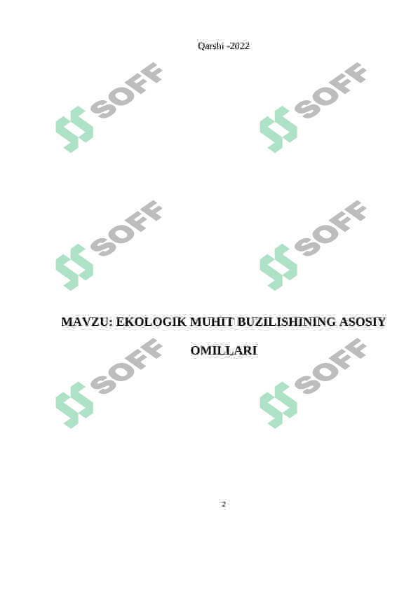 ekologik muhit buzilishining asosiy omillari 2