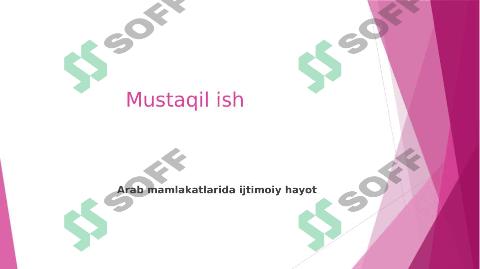 Arab mamlakatlarida ijtimoiy hayot 1