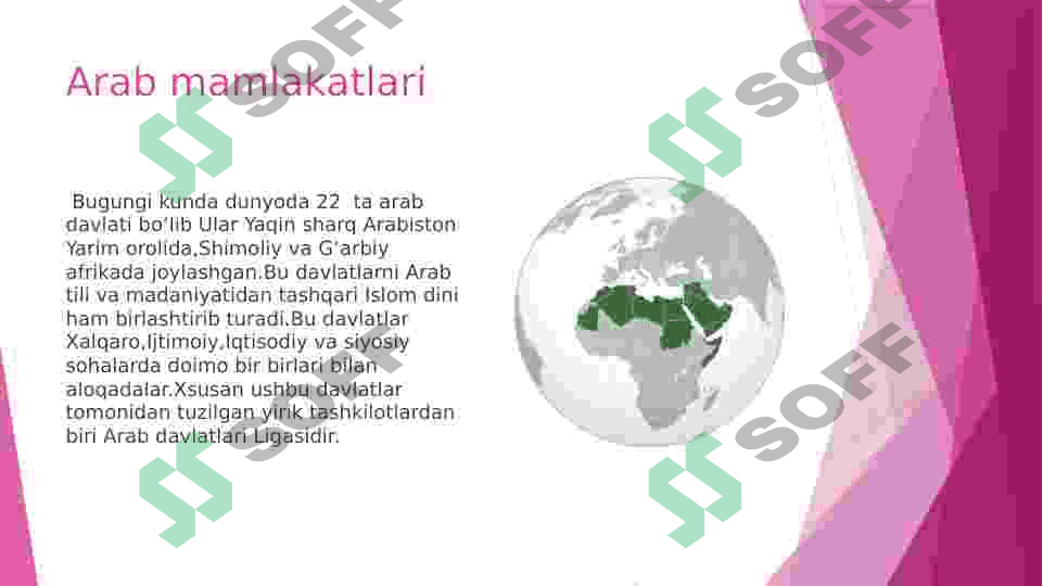 Arab mamlakatlarida ijtimoiy hayot 2