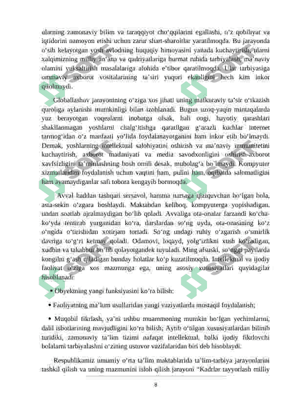 Yoshlarning maʼnaviy intellektual salohiyatni aniqlash 8