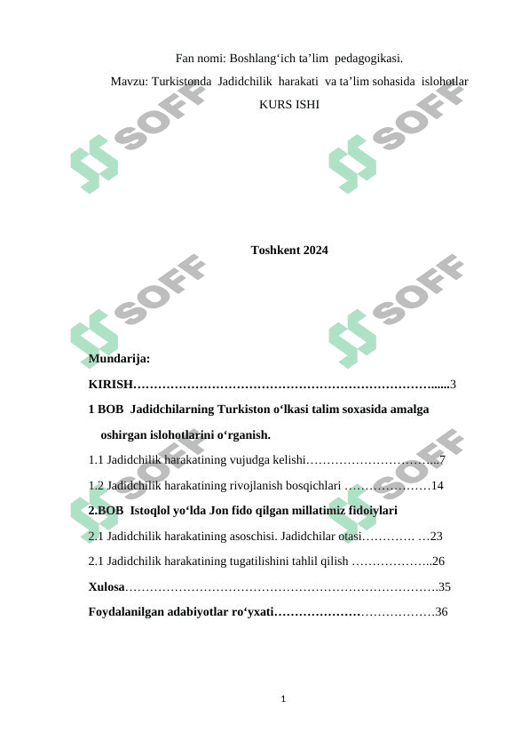 Turkiston jadidchilik harakati 1