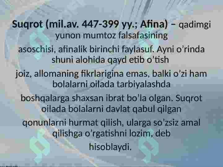 CHET ELLARDA OILA PEDAGOGIKASI  FANINING RIVOJLANISh TARIXI 6