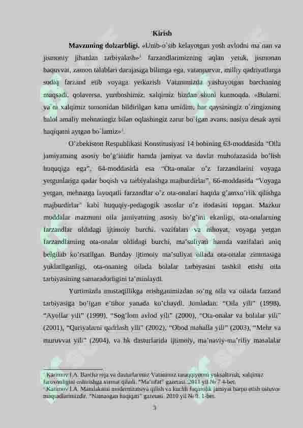 " OILADA BOLALARNI MA’NAVIY-AXLOQIY TARBIYALASHDA MILLIY QADRIYATLARDAN FOYDALANISH 3