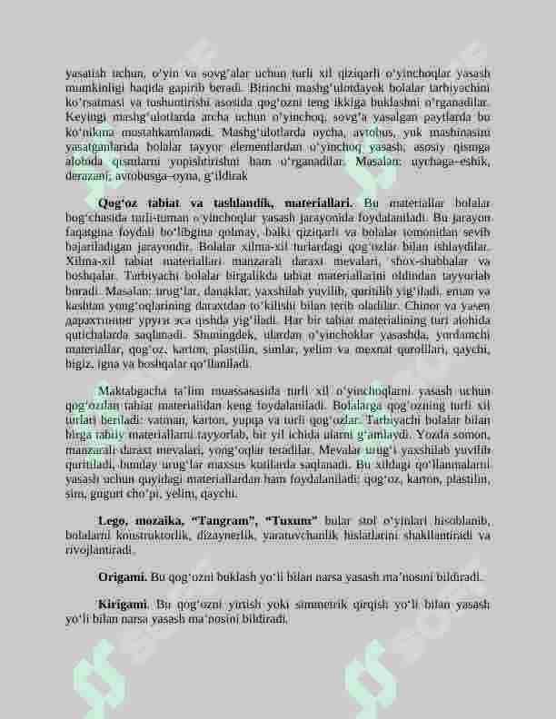 Qo'g'ozdan buklash yo'li bilan o'yinchoq yasash (origami usuli) 2