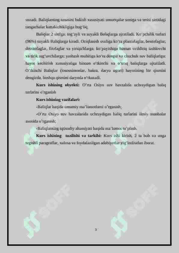 O’rta Osiyo suv havzalarida uchraydigan baliq turlari va ularning ekologik guruhlari 3