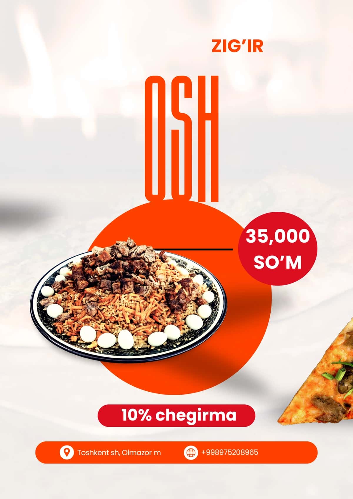 Restoran va oshxonalar uchun reklama posteri 1