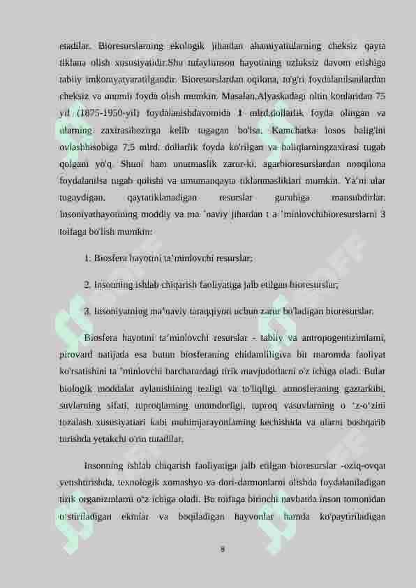 O`simliklarning inson va biosferadagi ahamiyati 8