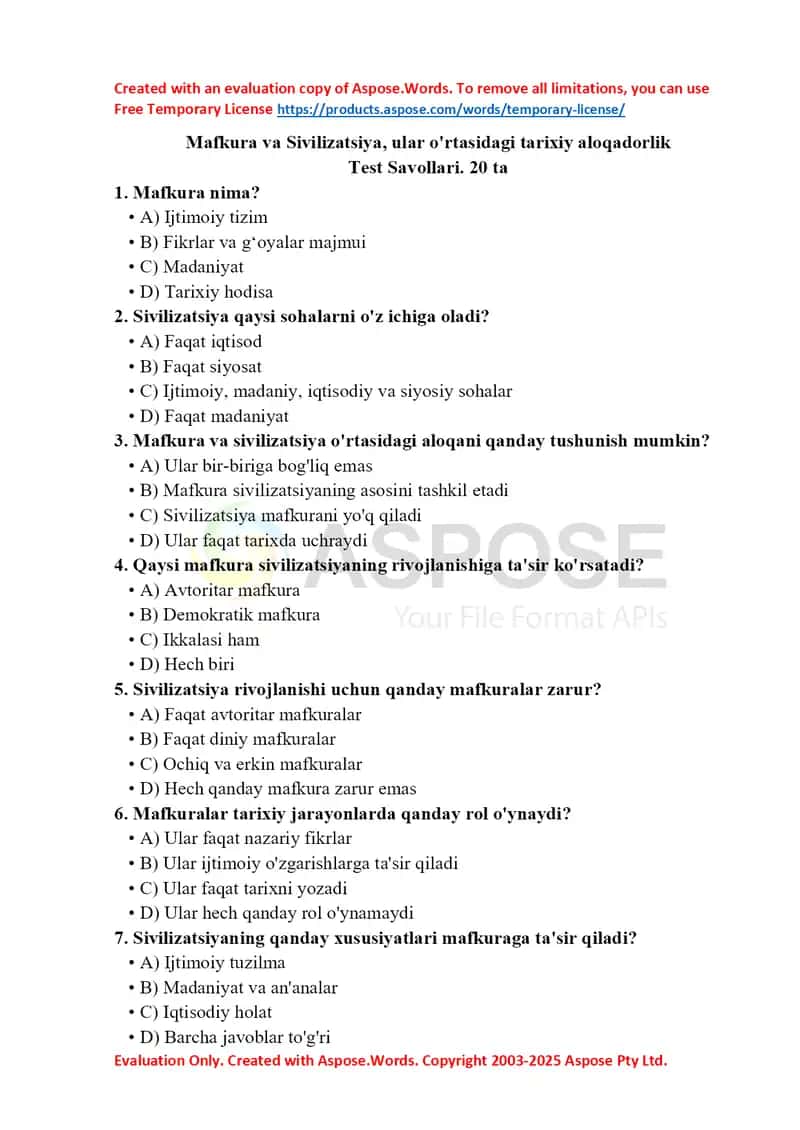 Mafkura va Sivilizatsiya, ular o'rtasidagi tarixiy aloqadorlik 1