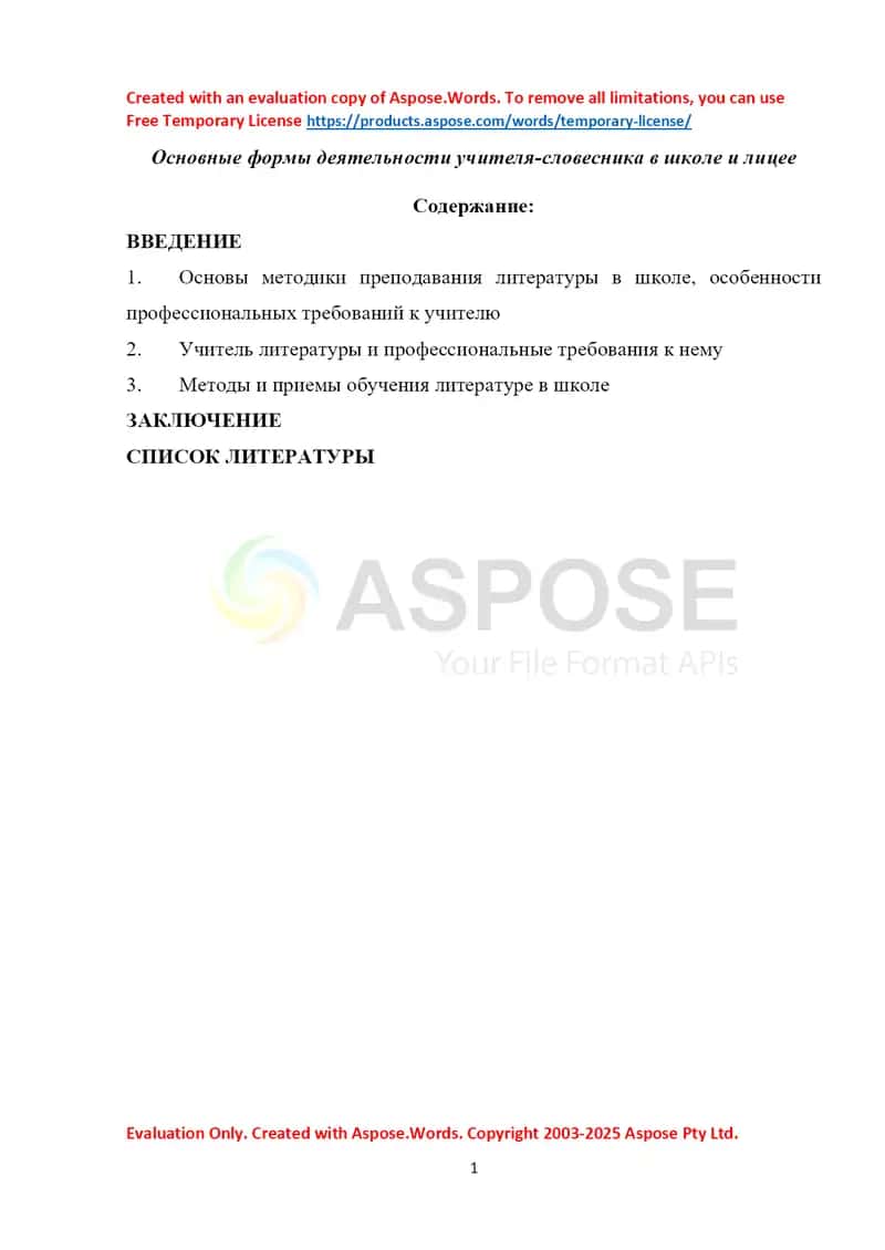 Основные формы деятельности учителя-словесника в школе и лицее 4