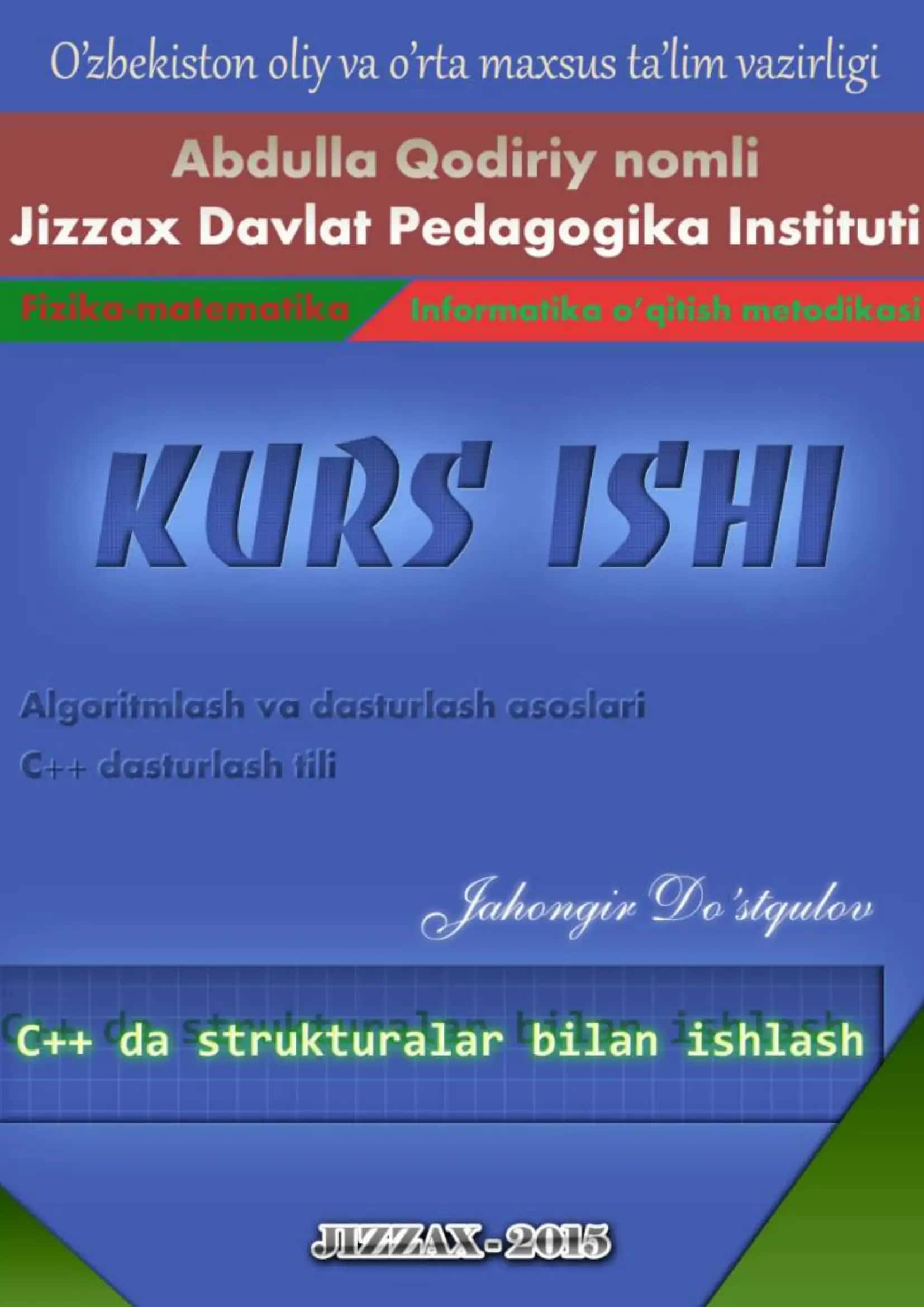 C++ da strukturalar bilan ishlash 1