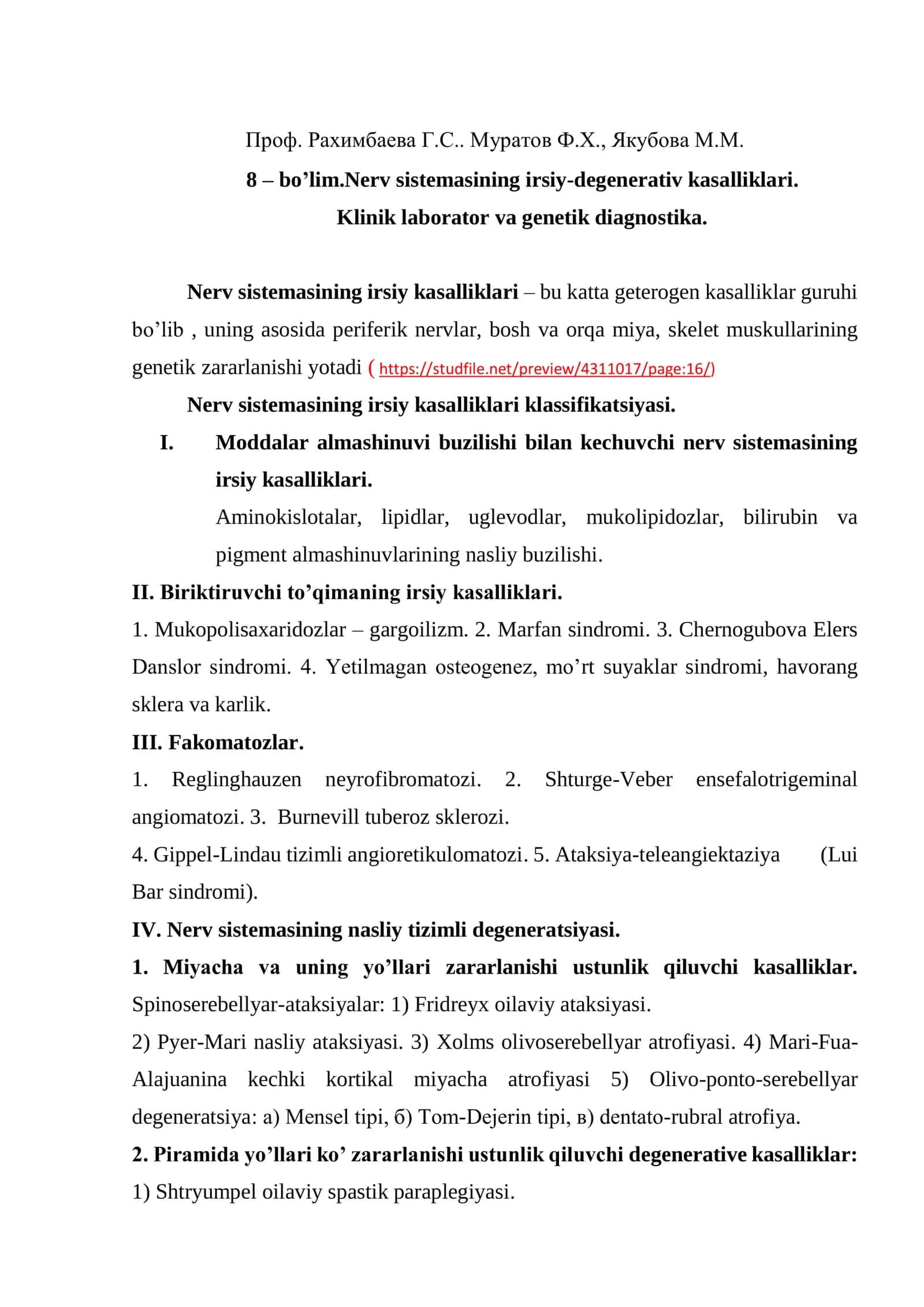 Nerv sistemasining irsiy-degenerativ kasalliklari 1