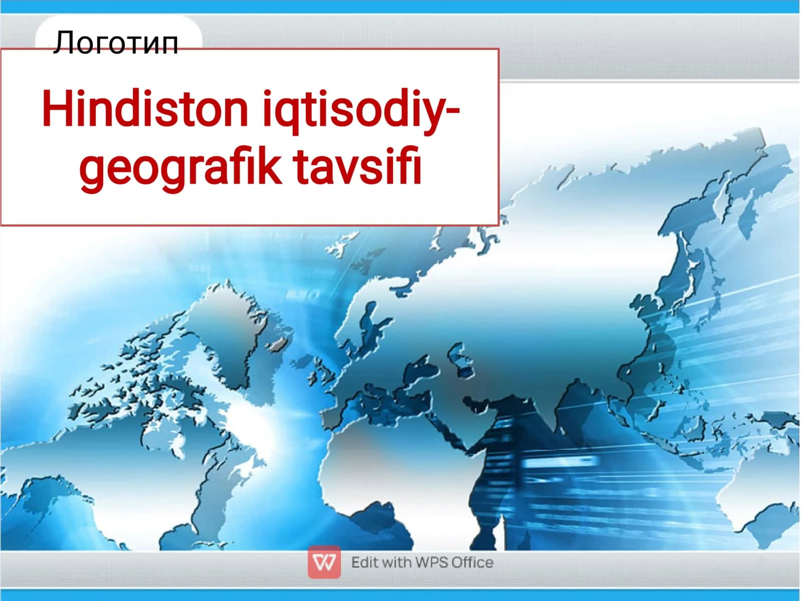 Hindiston iqtisodiy-geograﬁk tavsiﬁ 1