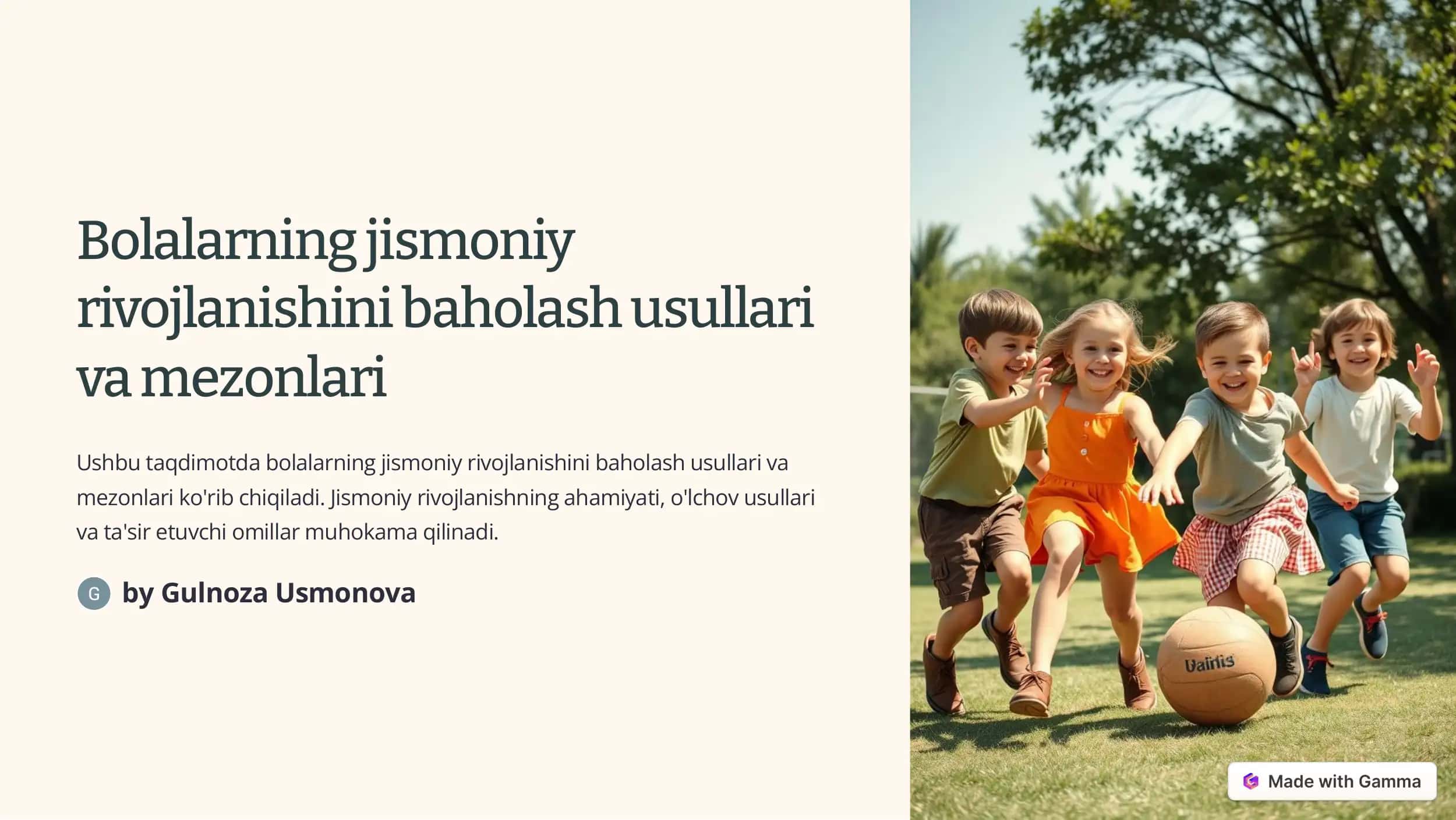 Bolalarning jismoniy rivojlanishini baholash usullari va mezonlari 1