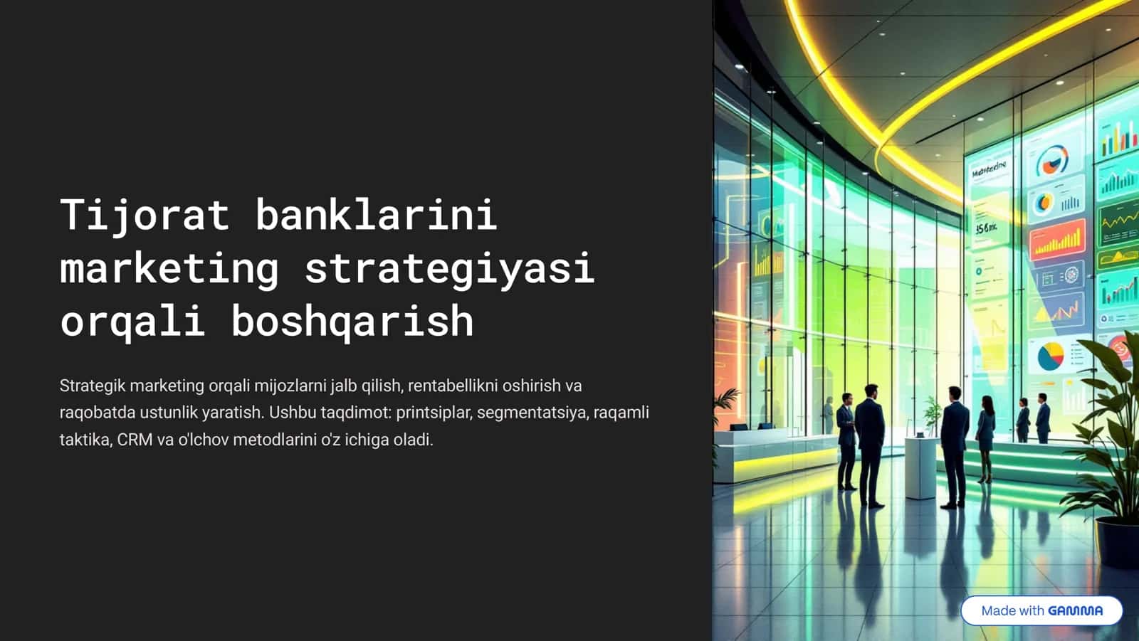 Tijorat banklarini marketing strategiyasi orqali boshqarish 1
